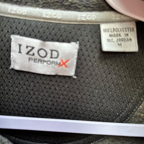 Izod Perform X Fleece Pullover Top‎ 1/4 Zip Pockets Gray Adjustable Mens Size M - Picture 7 of 7